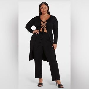 FTF Black Duster With Front Tie Size 3